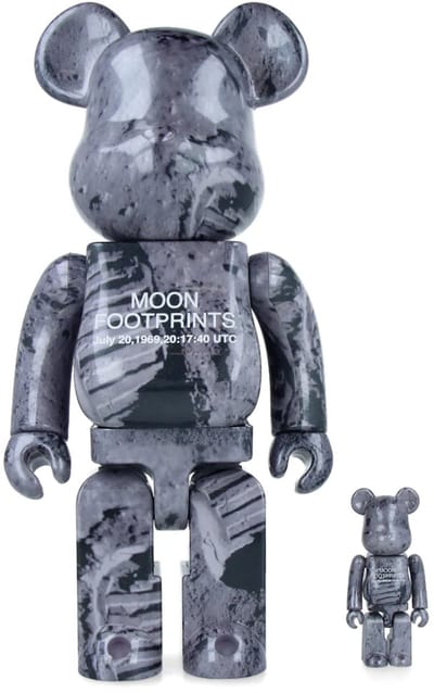 400% & 100% Bearbrick Set - Moon Footprints (NASA)
