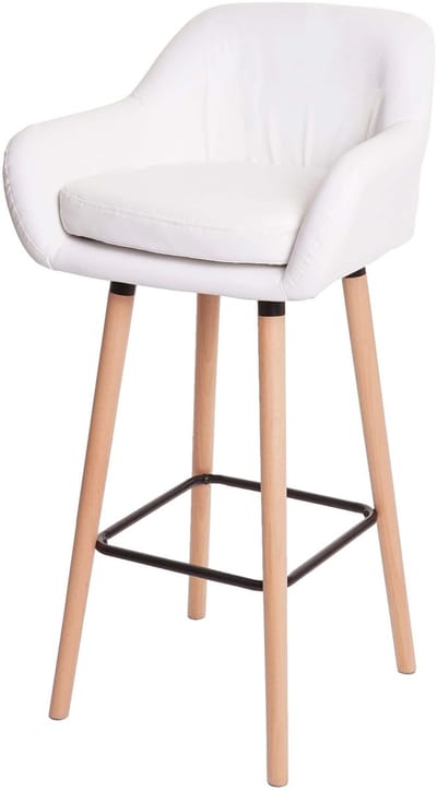 Barkruk Malmö T381, barkruk counterkruk MVG-gecertificeerd ~ kunstleer, wit