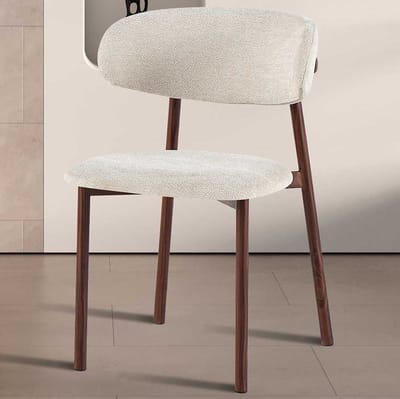 Eetkamerstoel Coco - 53x52x78cm - Metaal/beige Stof