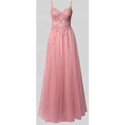 maxi-jurk met kant en loopsplit