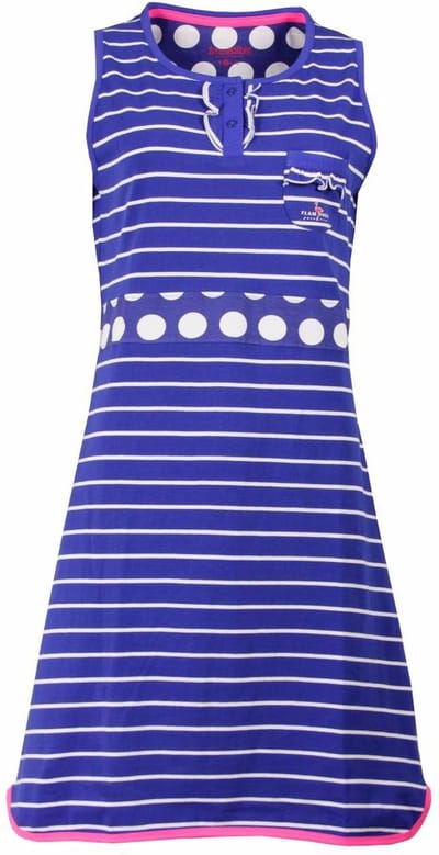 Irresistible Dames Nachthemd - Katoen - Gestreept - Blauw - Maat M