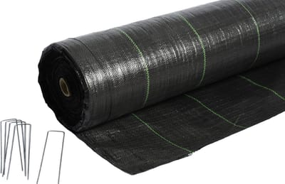 Gronddoek - Worteldoek 2,10M breed x 25M lang; 52,5M² + 50 GRATIS gronddoekpennen. Gronddoek = top kwaliteit