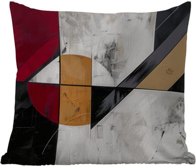 Sierkussen Buiten - Modern - Abstract - Geometrisch - Rood - Industrieel - 60x60 cm - Weerbestendig
