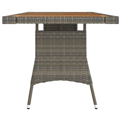 vidaXL - Tuintafel - 160x70x72 - cm - poly - rattan - en - massief - acaciahout - grijs