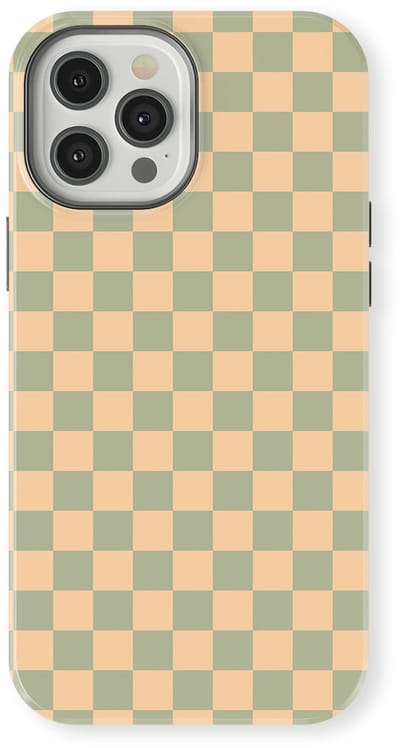 Design Hoesje geschikt voor iPhone 12 Pro | Geschikt Voor Mag | Tiny Squares Checkered Print | Backcover geschikt voor iPhone 12 Pro Calm Tiles
