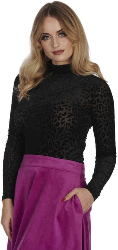 Banned - Night Animal Longsleeve top - 2XL - Zwart