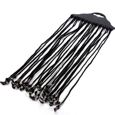 12 Stuks Brilkoord Zwart Nylon Koord Brilhouder Zonnebril Brillen Nekkoord Riem black