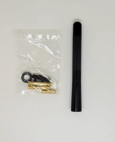 Jumada's - Korte antenne - Gemaakt van carbon fiber - Aluminium met gepolijste afwerking en - Universele schroefbevestiging - Geschikt voor alle voertuigen zwart groot formaat