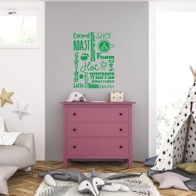 Muursticker - Coffee - 58 x 79 - Groen