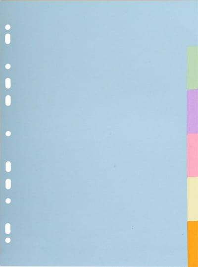 Exacompta 50x Tabbladen gerecycleerd karton 170g - 6 tabs - A4 - Geassorteerd - 1606E