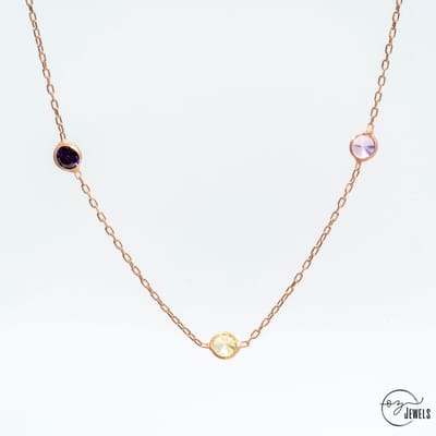 OZ Jewels – Kleuren van Passie Ketting – Roségoud – Zilver – Dames