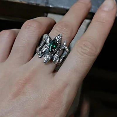 Niche Design Originele Slang Geavanceerde Koele Wind Onregelmatige Wijsvingerring No. 10 gray