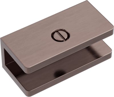 Owen & Fich Messing Glasklem Douchewand 10mm – Glasbeslag Rechte Klem Geborsteld Satijn Brons | Brushed Satin Bronze | Rosé Gold PVD