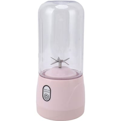 Mixeur Portable USB Rechargeable 6 Lames Mini Tasse Jus Presse-Fruits pour Voyage Sports Cuisine 410ml Rose L rose