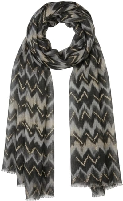 Dames Sjaal - All Season damessjaal - Modesjaal - Herfstsjaal - Omslagdoek - Shawl - 80% Viscose / 20% Katoen - Zwart - Goud - 180 * 90 CM