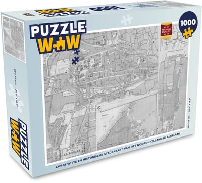 Puzzel Kaart - Vintage - Alkmaar - Legpuzzel - Puzzel 1000 stukjes volwassenen