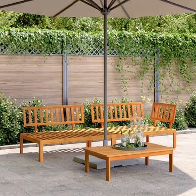 vidaXL - 3-delige - Loungeset - pallet - massief - acaciahout