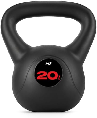 Hop-Sport Kettlebell HS-PB020KB vinylgewicht voor fitnessoefeningen en krachttraining in de homegym, gewicht 20 kg, gewicht voor cardiokrachttraining, fitness, bodybuildingtraining, gewichtheffen