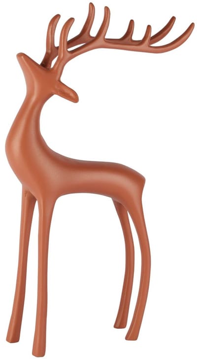 Dekoratief | Deco hert staand, bruinrood, aluminium, 25x7x36cm | A258165