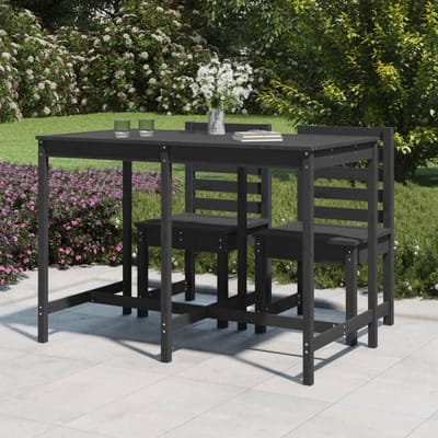 Houten tuintafel - Eettafel terras - Buiten dineren - Massief grenenhout - 160x82x110 cm - Grijs