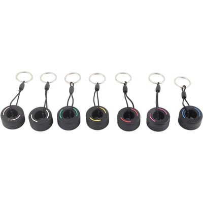 7 Pièces Mini Pneu de Voiture Porte-clés Anneau de Clés 7 Couleurs Caoutchouc Souple PVC Porte-clés Pneu Automobile pour black