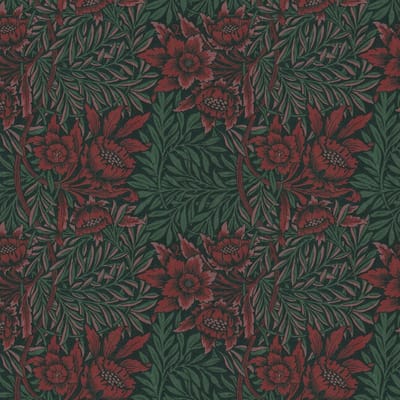 Bloemen behang Profhome 390581-GU vliesbehang glad met bloemmotief mat zwart groen bruinrood oudroze 5,33 m2