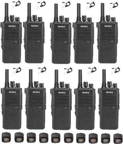 Set van 10 Inrico T522A IP66 4G LTE POC Zello Portofoon K1 2-Pins met beveiliging oortje