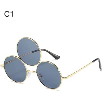 Derde Oog Zonnebril Nieuwe Chinese Stijl Erlang God Drie Ogen Punk Bril Grappige Feest Halloween Cosplay Bril gray