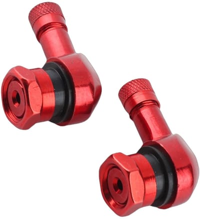 Allecto - Bandenventiel Aluminiumlegering - 90 Graden Hoek - Rood - Geschikt voor Tubeless Banden - 11,3 mm Ventiels - 2 Stuks