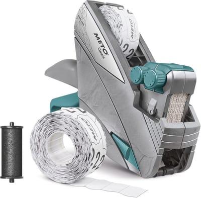 Prijstang Set - Etiketteerapparaat Prijskaartjes - Snelle Prijsaanduiding - Ergonomische Handgreep - 26x16 mm Etiketten - Zilver Teal