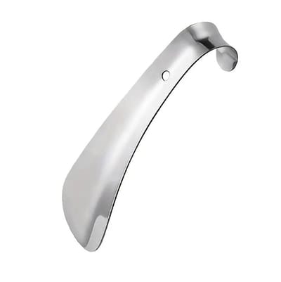 Schoenlepel - Klein - 15 cm - Shoe horn - Schoenen aantrekken hulp - Makkelijker schoenen aandoen - Instaphulp - Met ophang haak - Ophanglus - Metaal - Jonyx