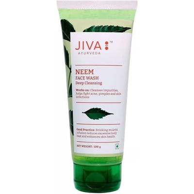 Reinigingsgel met Neem: tegen acne (100 gr), Neem gezichtswas, Jiva 7.1375 white