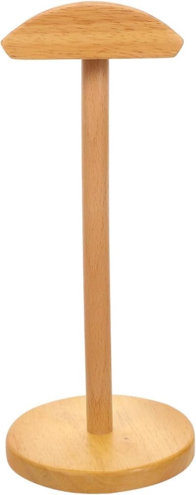 Koptelefoon Displaystandaard - Headset Houder - Bureau Organisatie - Duurzaam Rubberhout - 27.50X12.00CM - Bruin