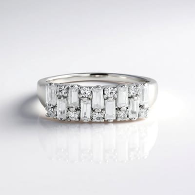 Cavill - 925 Sterling Zilveren Ring met 9 Cambodjaanse Zirkonen (1,944 ct) - Modern en Elegant Design - Dames Sieraden
