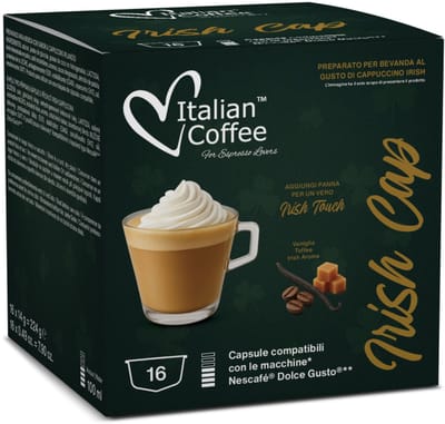 Irish Coffee koffiecapsules – Dolce Gusto compatibel – 16 stuks – romige Irish Coffee smaak – Italian Coffee