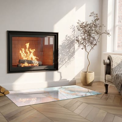 Coloray Vloerplaat Houtkachel - Plaat onder Houtkachel - 125 cm x 50 cm - Kachel Onderplaat - Turkoois Vloerplaat Kachel - Onderplaat - Onderplaat Kachel - Houtkachel Vloerplaat - Onderplaat Voor Houtkachel