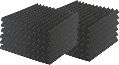 12 Stuks Zwarte Vierkante Akoestische Panelen voor Geluidsisolatie en Absorptie (30x30x2.5 cm)