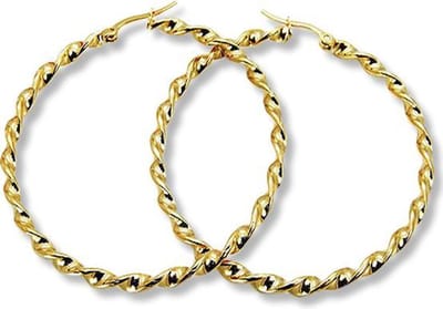 Amanto Oorbellen Eef Gold - 316L Staal - Gedraaid - 3mm - ∅40mm