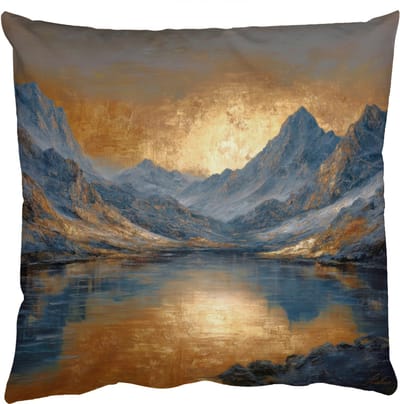 Sierkussens - Kussentjes Woonkamer - 50x50 cm - Berglandschap met Gouden Zonsondergang