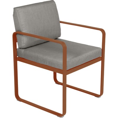 Fermob BELLEVIE fauteuil voor de eethoek - E2 gekonfijte sinaasappel - B8 taupegrijs