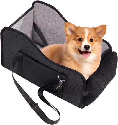 Autostoel voor huisdieren, minder dan 6,4 kg hondenreisbed, opvouwbaar draagbaar kussen met veiligheidsriemen voor kleine honden en katten, ideaal voor vrachtwagen, achterbank, voorstoel, kinderwagen