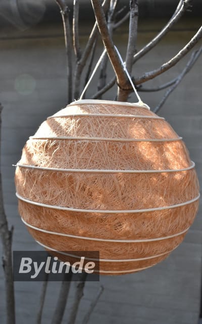 ByBazz - Tuin Lampion Caramel Ø 25 cm - Tuinlampion - Tuin - Camping - Feest - Stof rotan - Bohemien - Ibiza