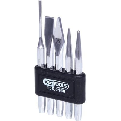 KS Tools Doordrijver-, beitel- en korrelenset, 5-delig 156.0160