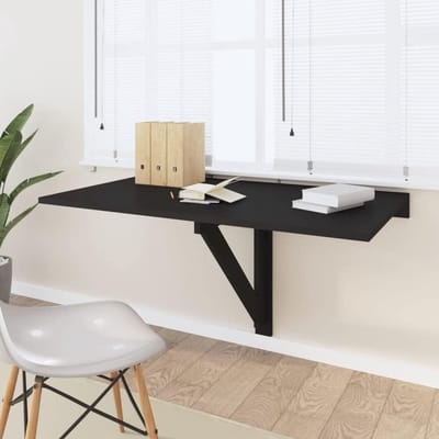 Vouwtafel - Klaptafel Wandtafel - Ruimte Besparen - Opvouwbaar Ontwerp - 100x60x56 cm - Zwart