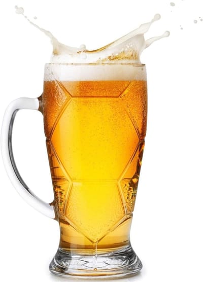 Groot Voetbal Bierglas - Voetbalglas Met Handvat - 700ml Dikke Glazen Beker - Creatief Drinkglas Voor Wedstrijden En Cadeau Voor Voetbalfans