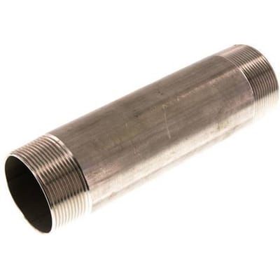 R 2'' RVS Dubbele Pijpnippel 20 Bar DIN 2982 - 200mm - FL2S-M-ST-200R-200L