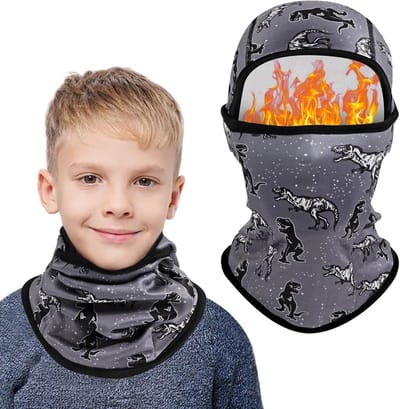 Multifunctionele winddichte fleece balaclava voor kinderen van 2 tot 8 jaar, warm ski- en fietsmasker met nekwarmer voor jongens en meisjes in de winter