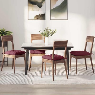 vidaXL - Zitkussens - 4 - st - Stof - Wijnrood - 40 - x - 40 - x - 6 - cm