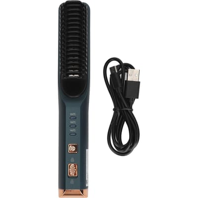 Draadloze Haarstijltangborstel 3 Temperatuurniveaus Snel Opwarmen Voorkomt Verbranding USB Draagbaar