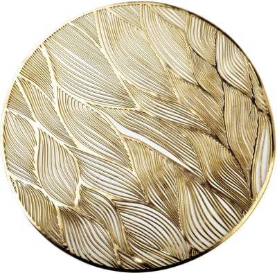 Allesken - Set van 4 placemats/tafelmatten/onderleggers - Rond 38cm - Goud